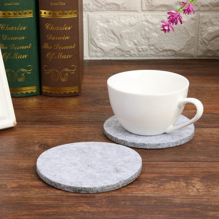 Dessous de Verre - RoundFeltCoaster™ - Gris Clair - Douceur Pâtissière