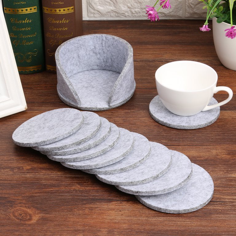 Dessous de Verre - RoundFeltCoaster™ - Gris Clair - Douceur Pâtissière