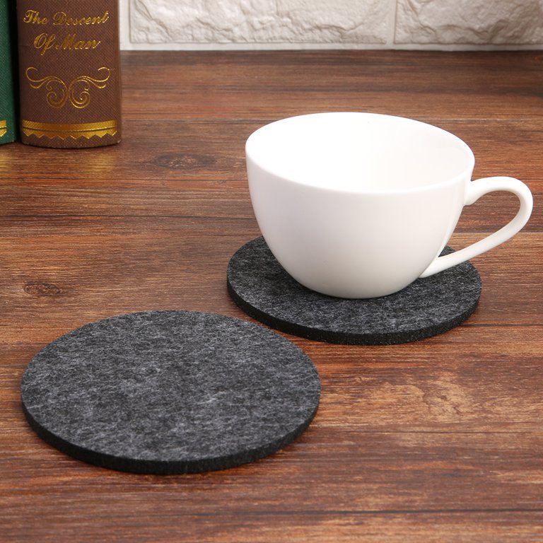 Dessous de Verre - RoundFeltCoaster™ - Gris Foncé - Douceur Pâtissière