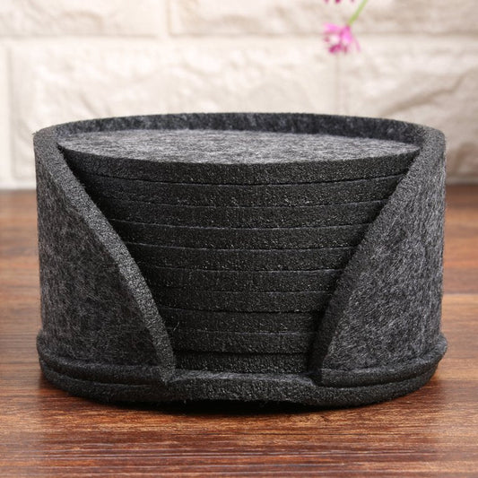 Dessous de Verre - RoundFeltCoaster™ - Gris Foncé - Douceur Pâtissière