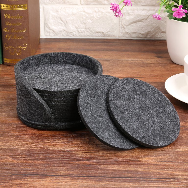 Dessous de Verre - RoundFeltCoaster™ - Gris Foncé - Douceur Pâtissière